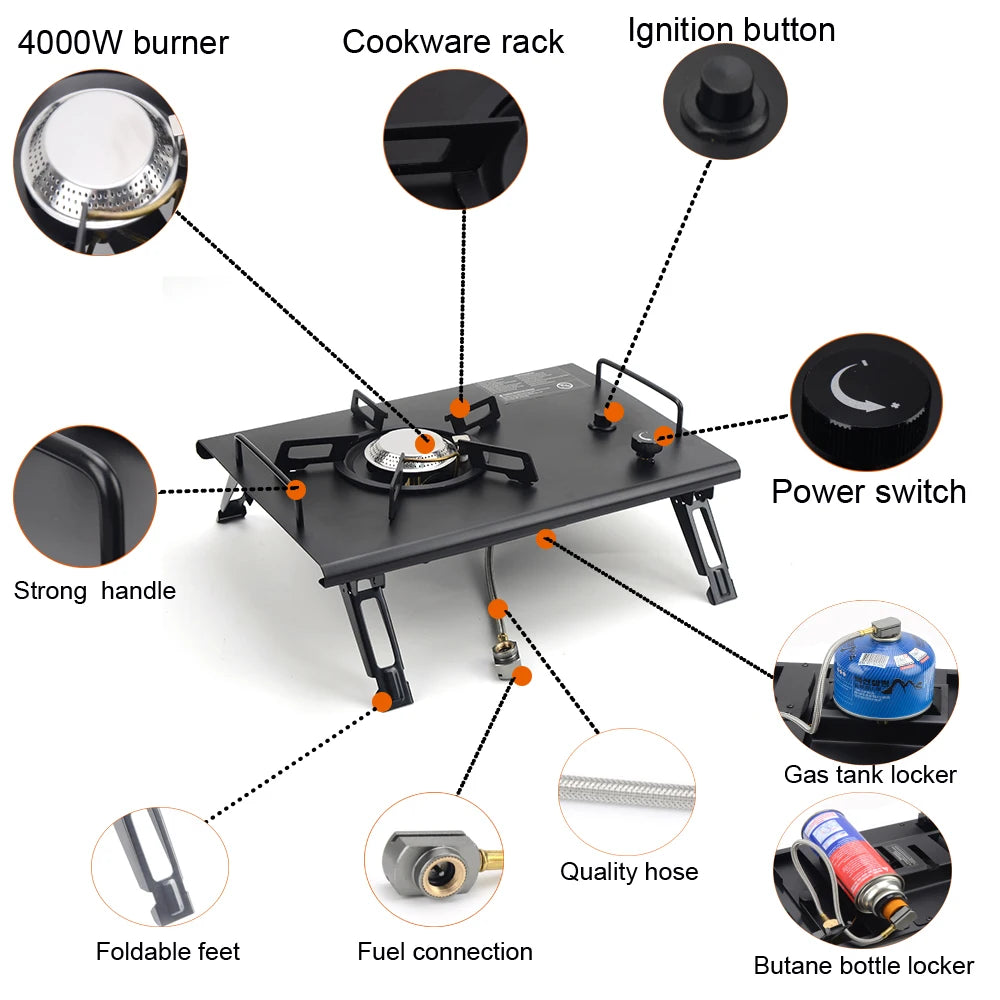 Multifunctional Camping Table, Gas Stove & BBQ Grill Sold Separately