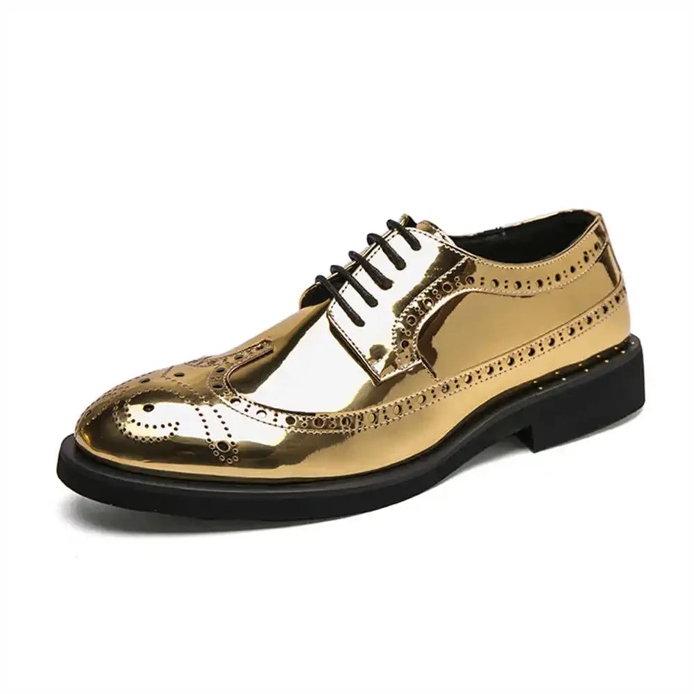 Men's Patent Leather With Lacing Shoes