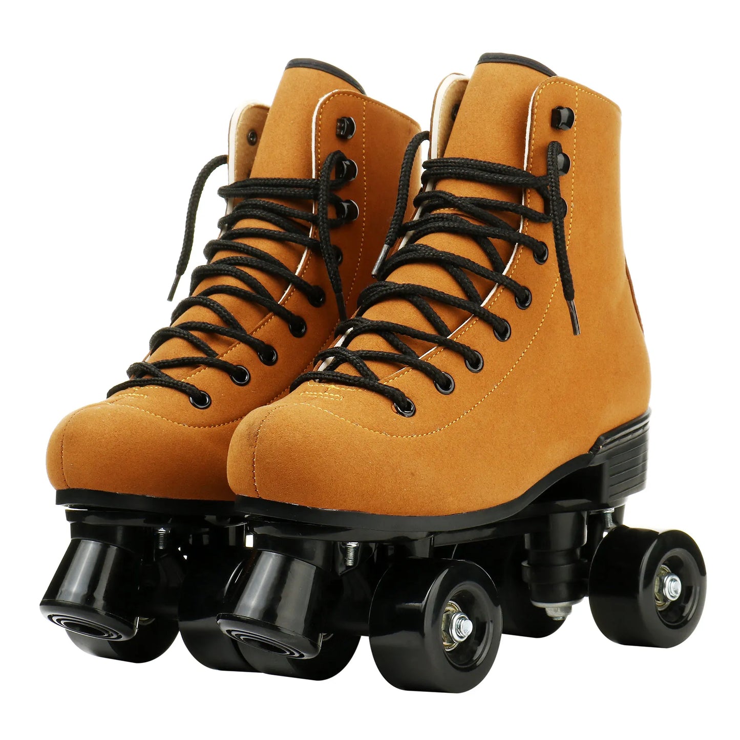 Beginner PU Leather Casual Quad Roller Skates