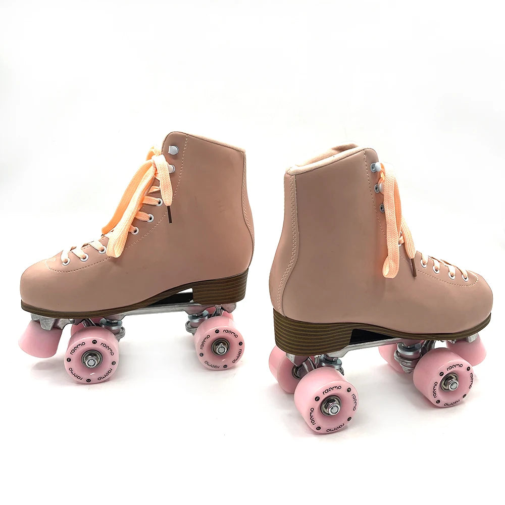 Indoor/Outdoor Figure Quad Roller Skates - Solid Wheels