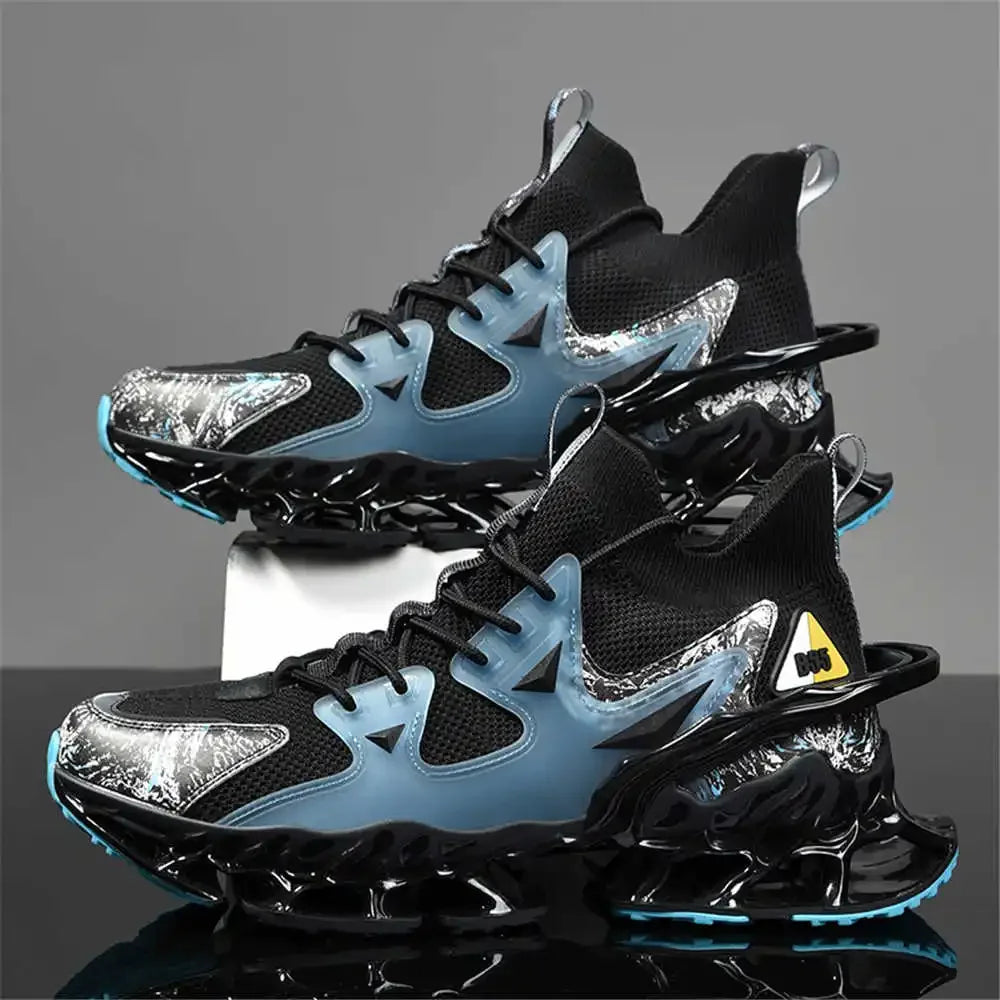 Men's Casual Blue Sneaker Boots With Pattern Platform