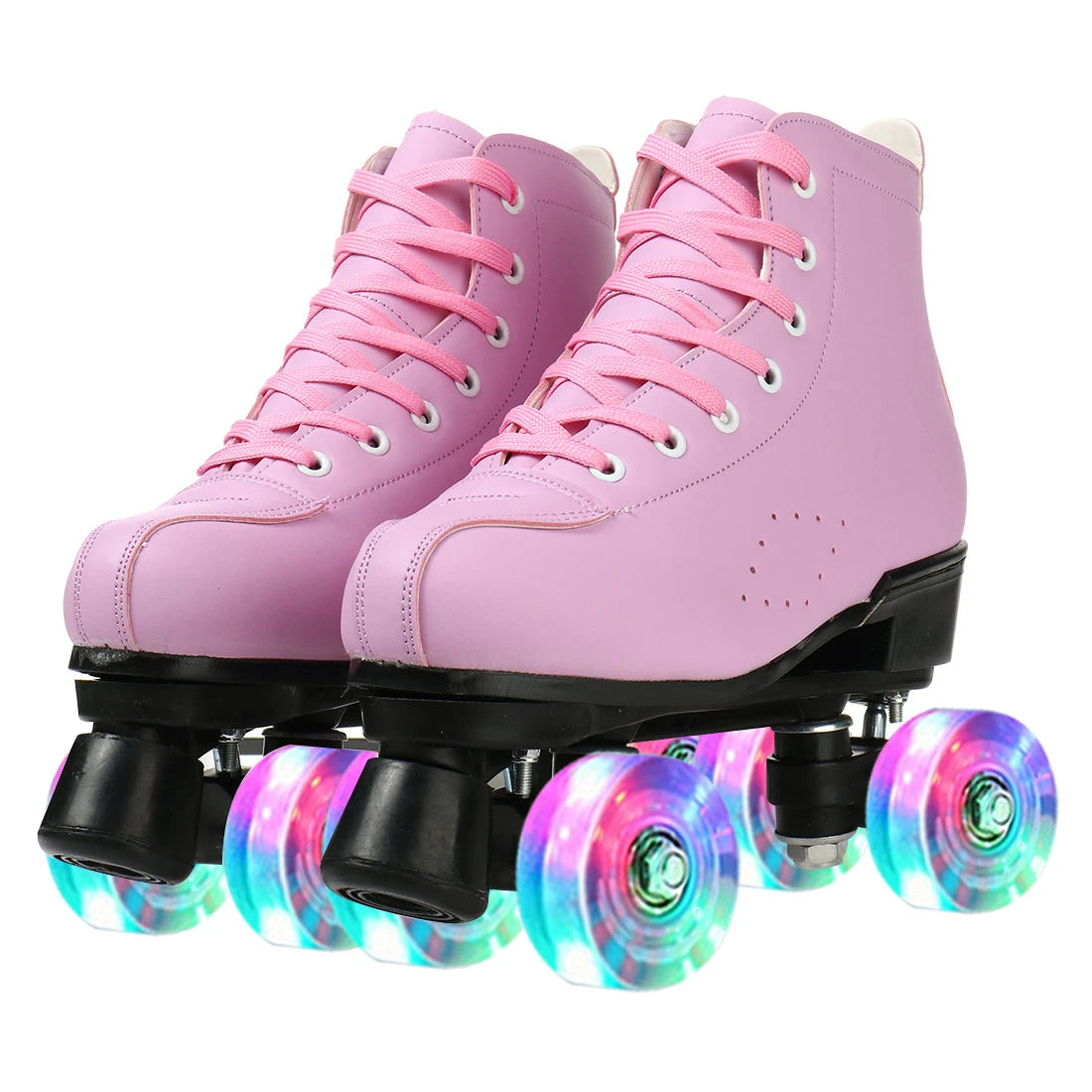 PU Leather Roller Skates, Elegant Red