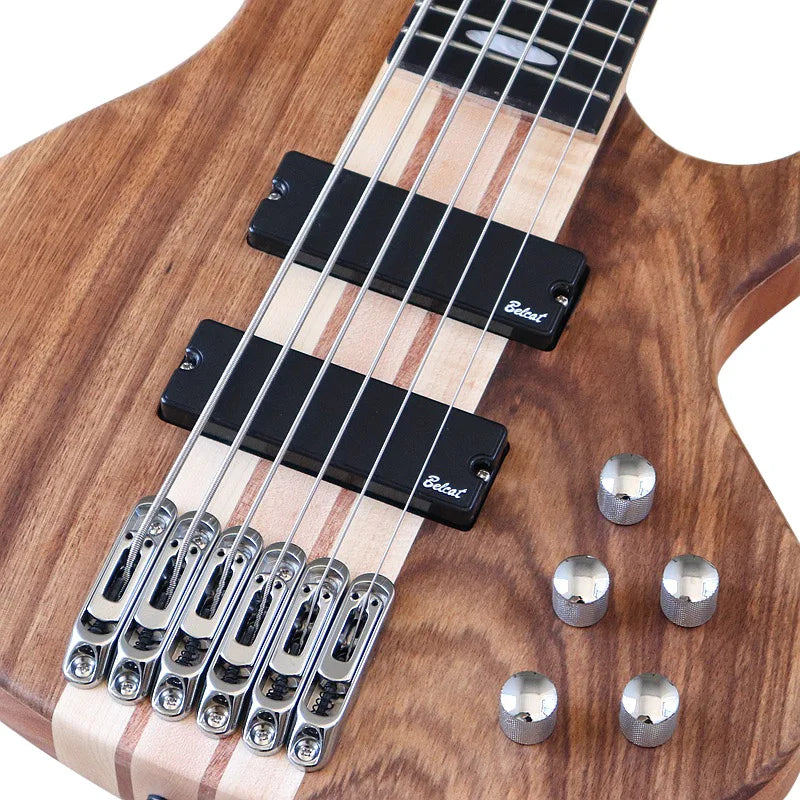 4, 5 or 6 String Active Electric Bass Guitar, Solid Okoume Wood 43 Inch Matte Bass