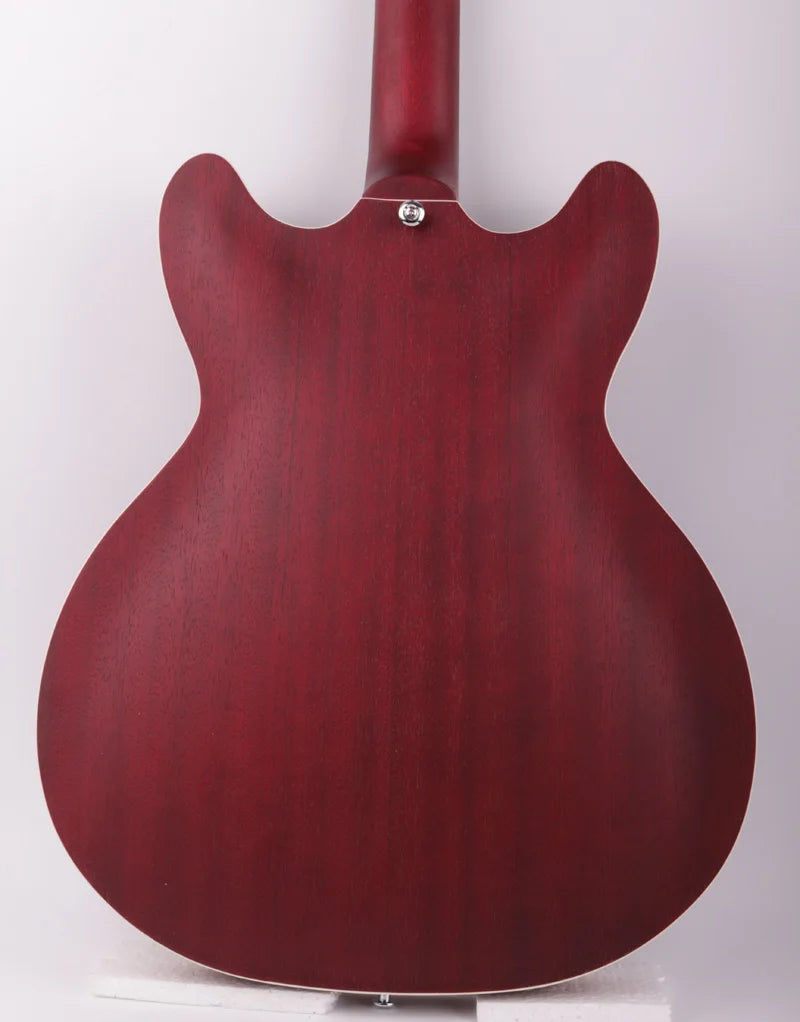 Grote F Hole Semi Hollow Body Electric Guitar (Double P90 pickups) - Red