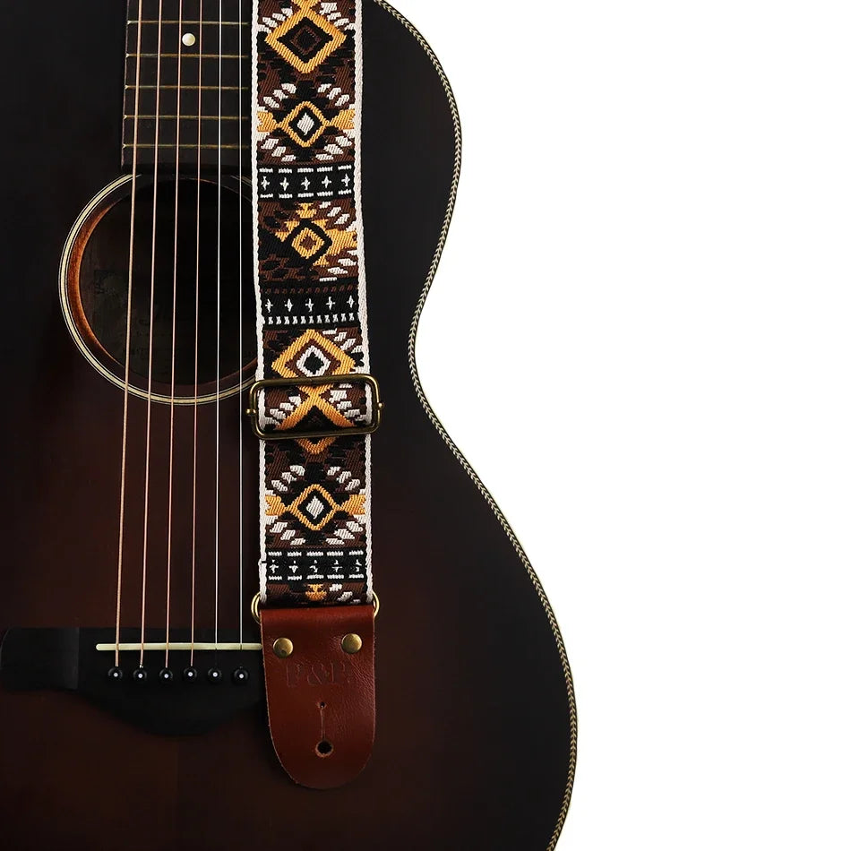 Adjustable Bohemian Style Soft Leather Guitar Strap