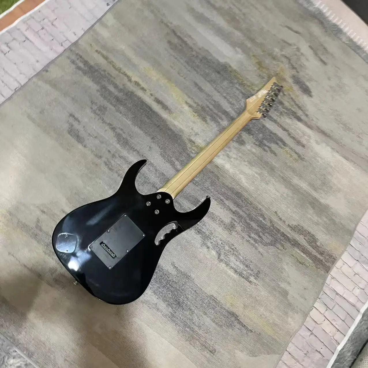 Black & Floral Metal 6 String Electric Guitar