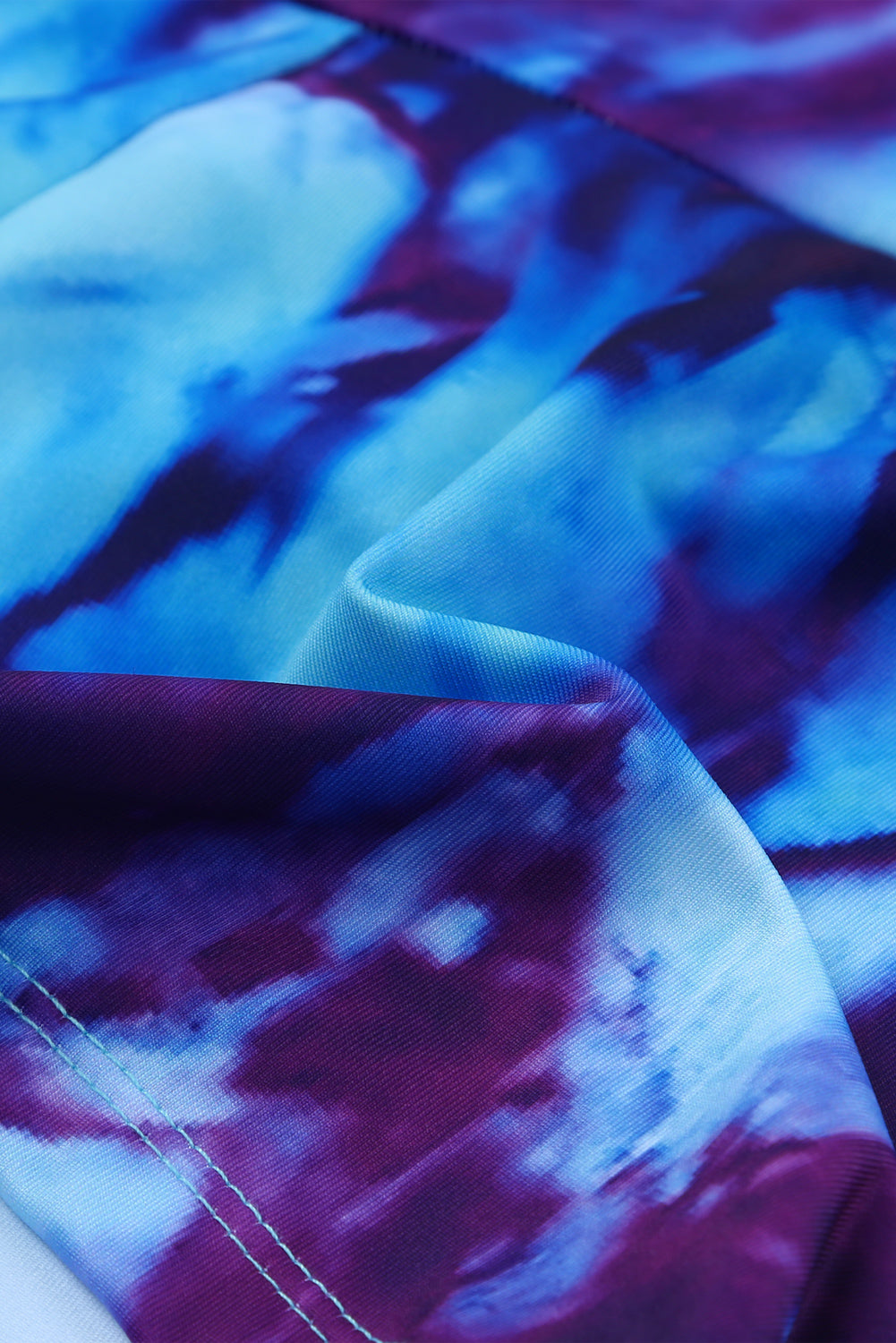 Light Blue Tie-dye Print Booty Yoga Shorts