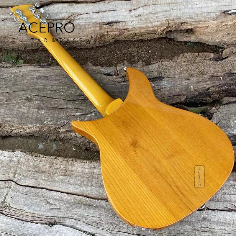 Alder Body 325 F hole Semi-Hollow Body Electric Guitar,, 3 Pickups, Tremolo 20.75" Scale (Light Yellow)