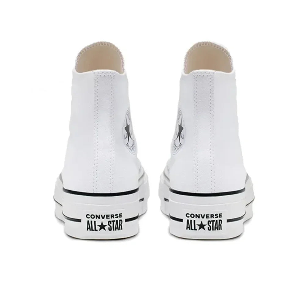 Converse All Star High Top Muffin Bottom Classic Hundred Women's Casual Non-slip High Top Canvas Shoes (Premium White)