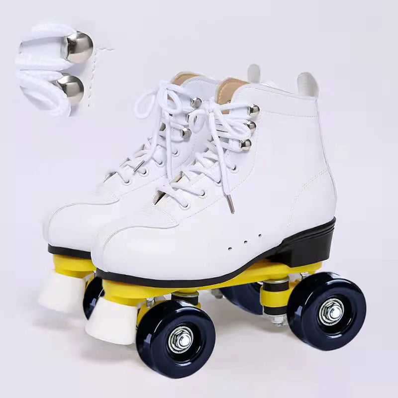 Beginner Quad Skates with Microfiber Leather Shoes