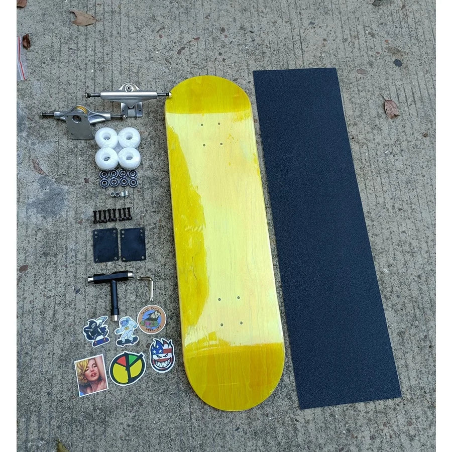 DIY Full (7.75" - 8.5") Skateboard Set - (7ply Canadian Maple Deck)