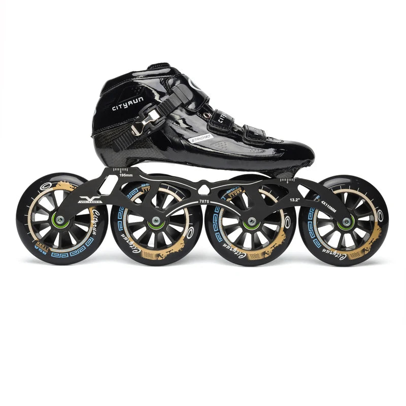 Advanced Carbon Fiber Inline Speed Skates - 7075 Alloy CNC Frame | 85A Durable PU 110mm 100mm 90mm Roller Wheels