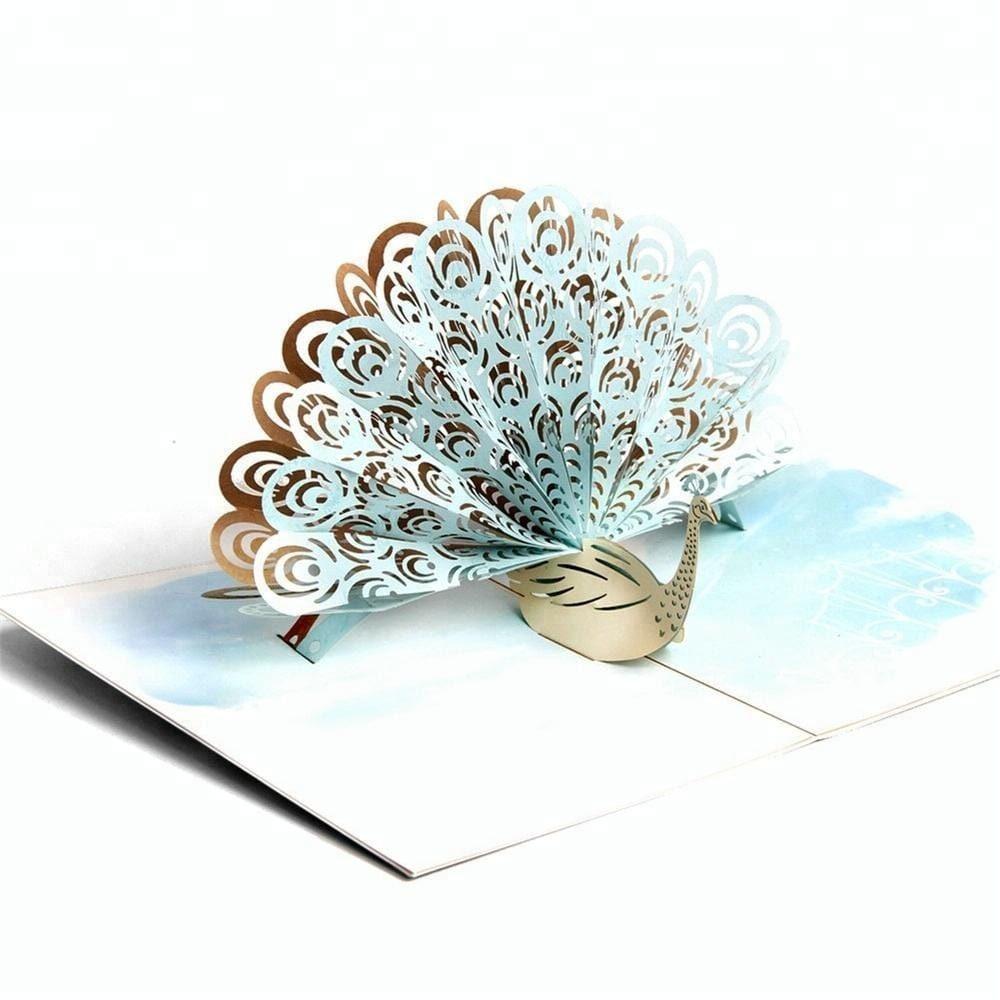 Colourful Peacock 3D Pop Up Greeting Card