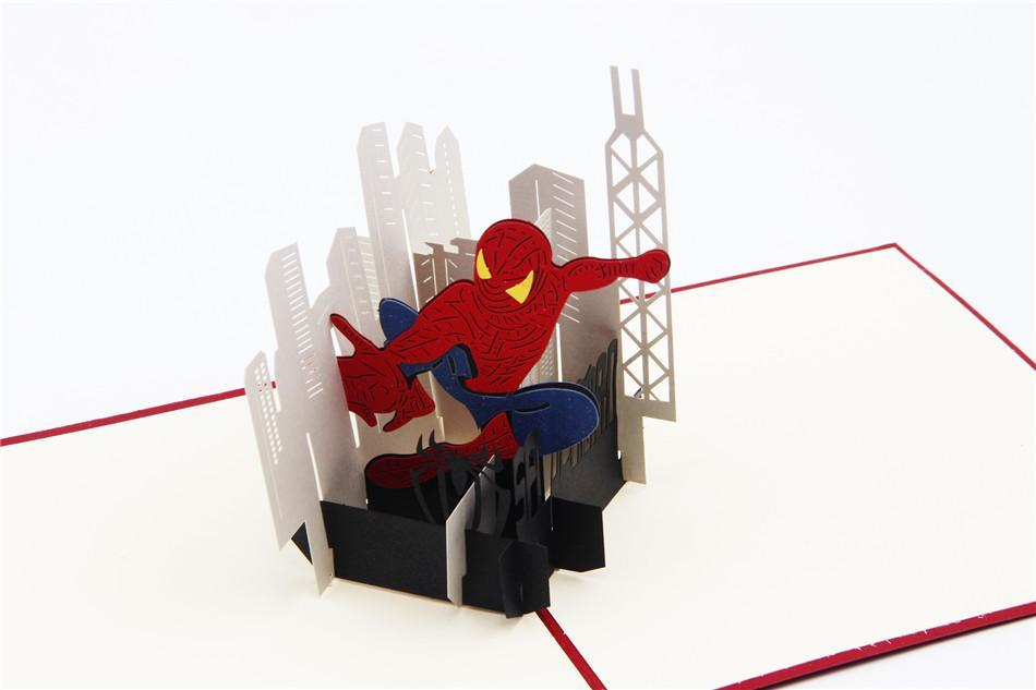 Handmade 3D Pop UP Spiderman Greeting Card
