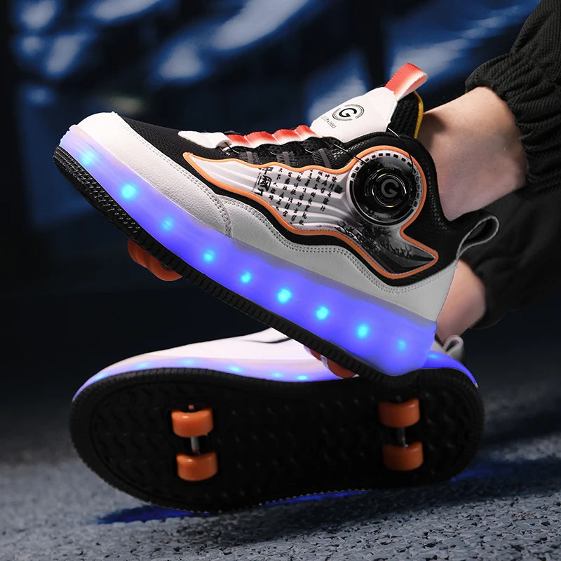 Children's Fashionable Roller Skates Detachable 4-Wheel Dual-Purpose Skate Shoes (Heelys)