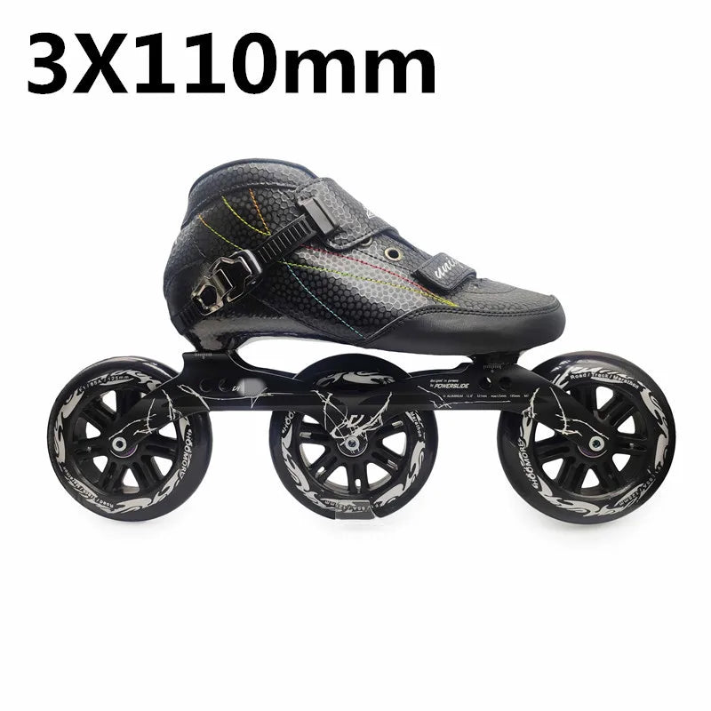 Outdoor Speed Racing Long Street Trace Asphalt Road Inline Speed Skates Shoes Carbon Fiber Adults Kids Sport Roller Patines EU48
