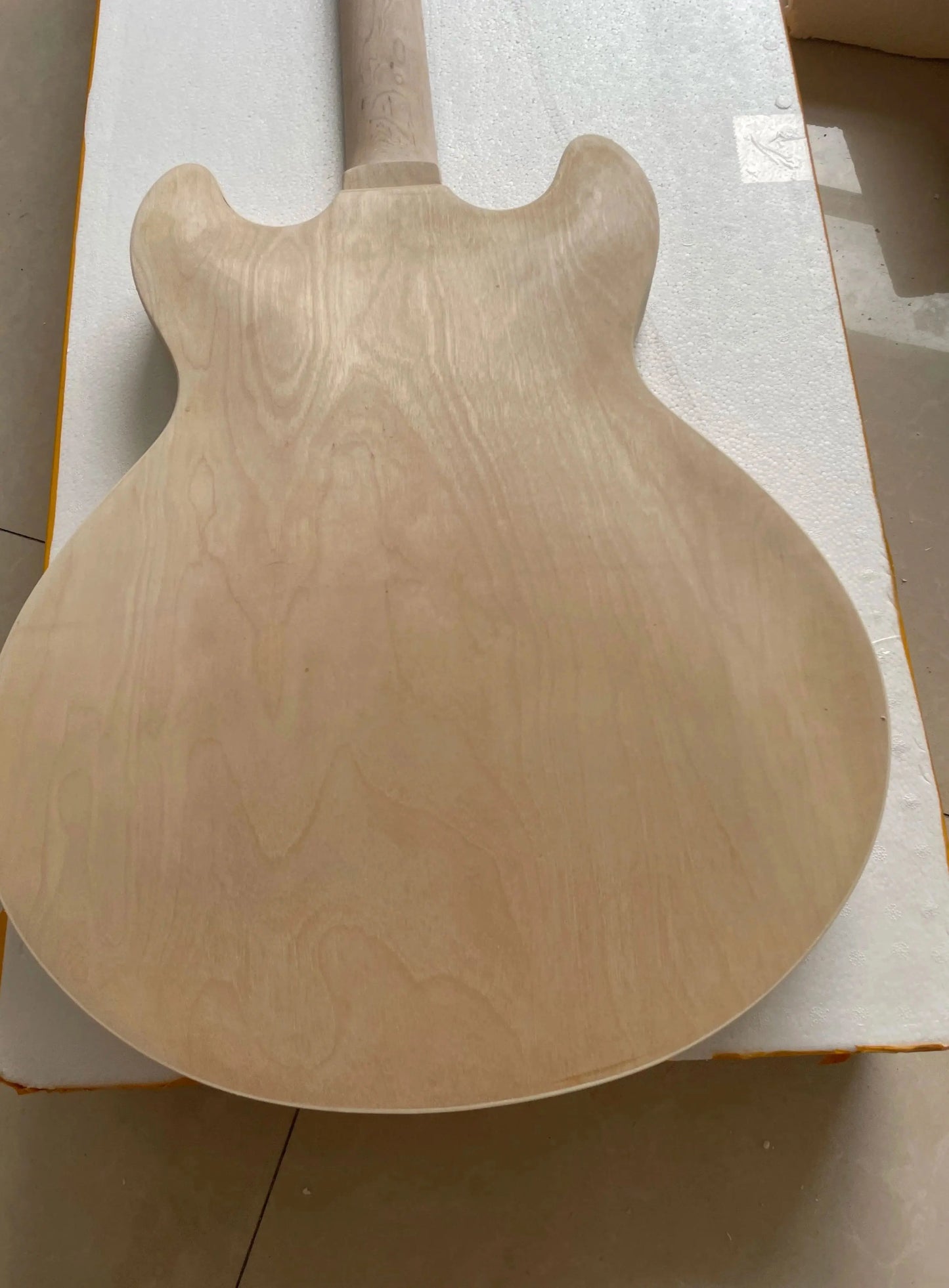 Unfinished Semi Hollow Body Electric Guitar Kit
