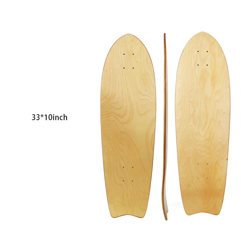 DIY Blank Skateboard Longboard - 28/30/31/33/36" Smooth Maple Deck