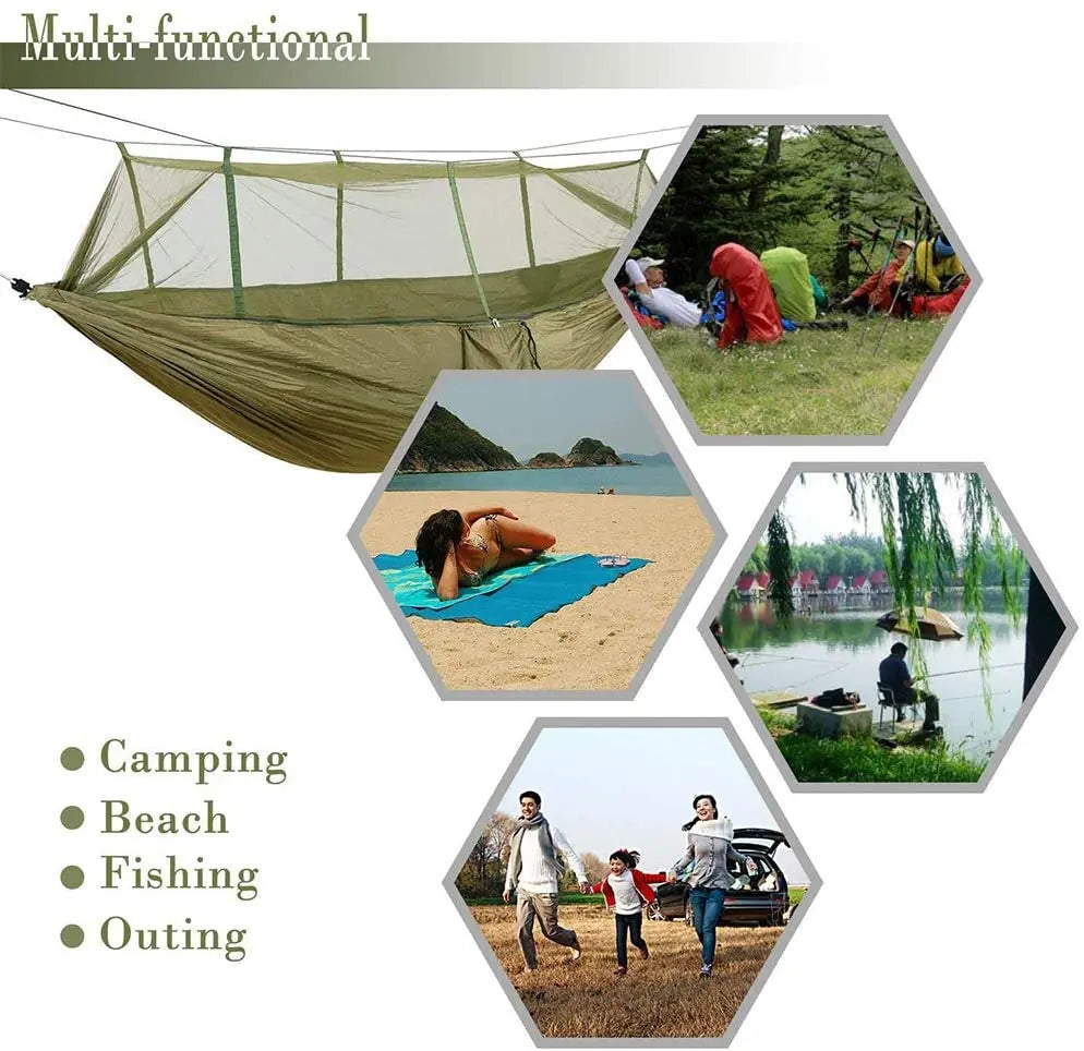 Outdoor 2 Person Camping Garden Hammock With Mosquito Net