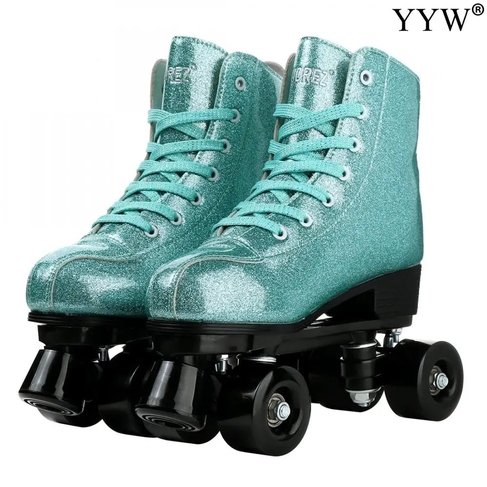 Retro Shiny Dance Quad Roller Skates