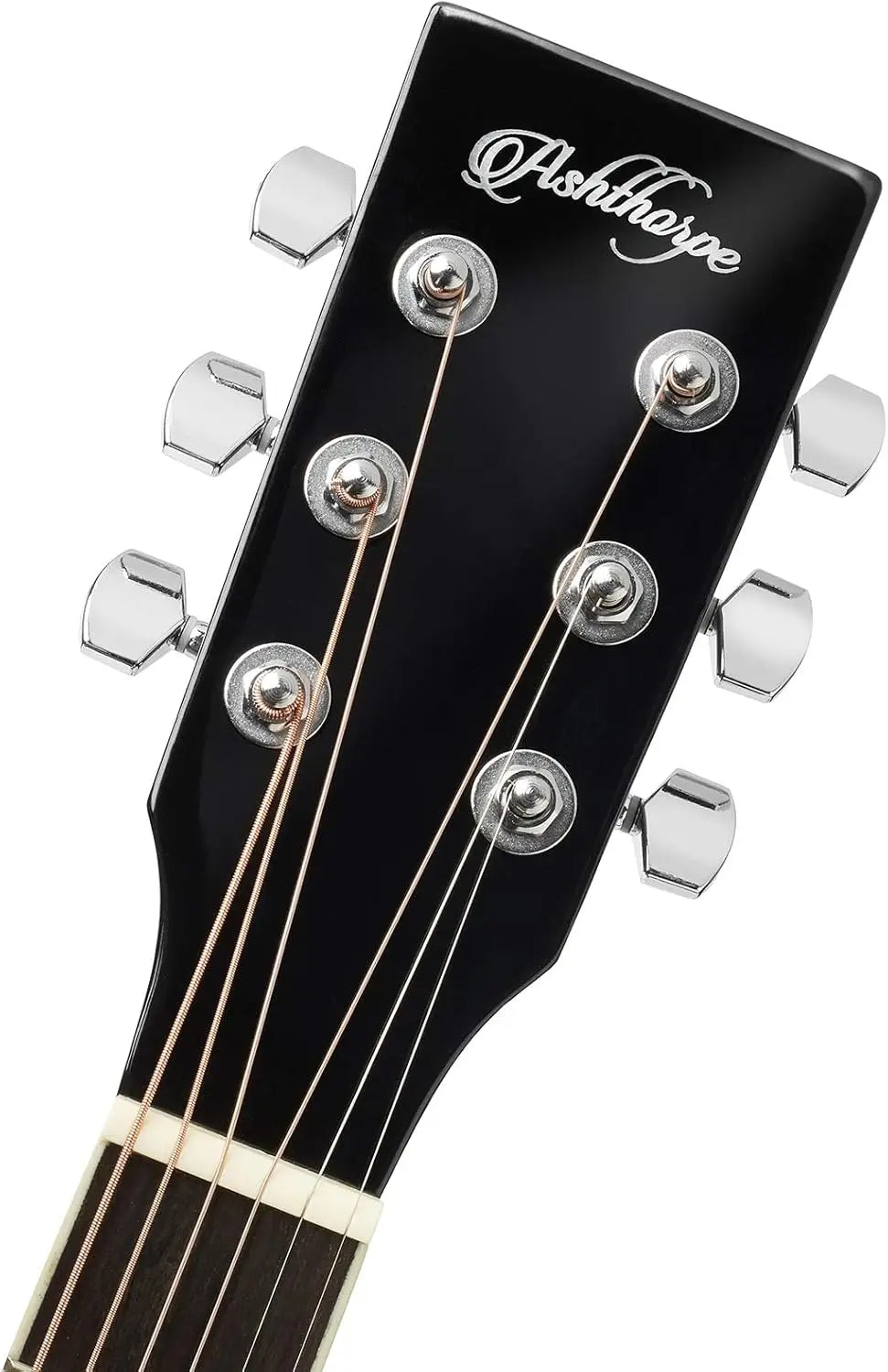 Ashthorpe Full-Size Cutaway Thinline Acoustic Electric Guitar Package - Premium Tone woods - Black