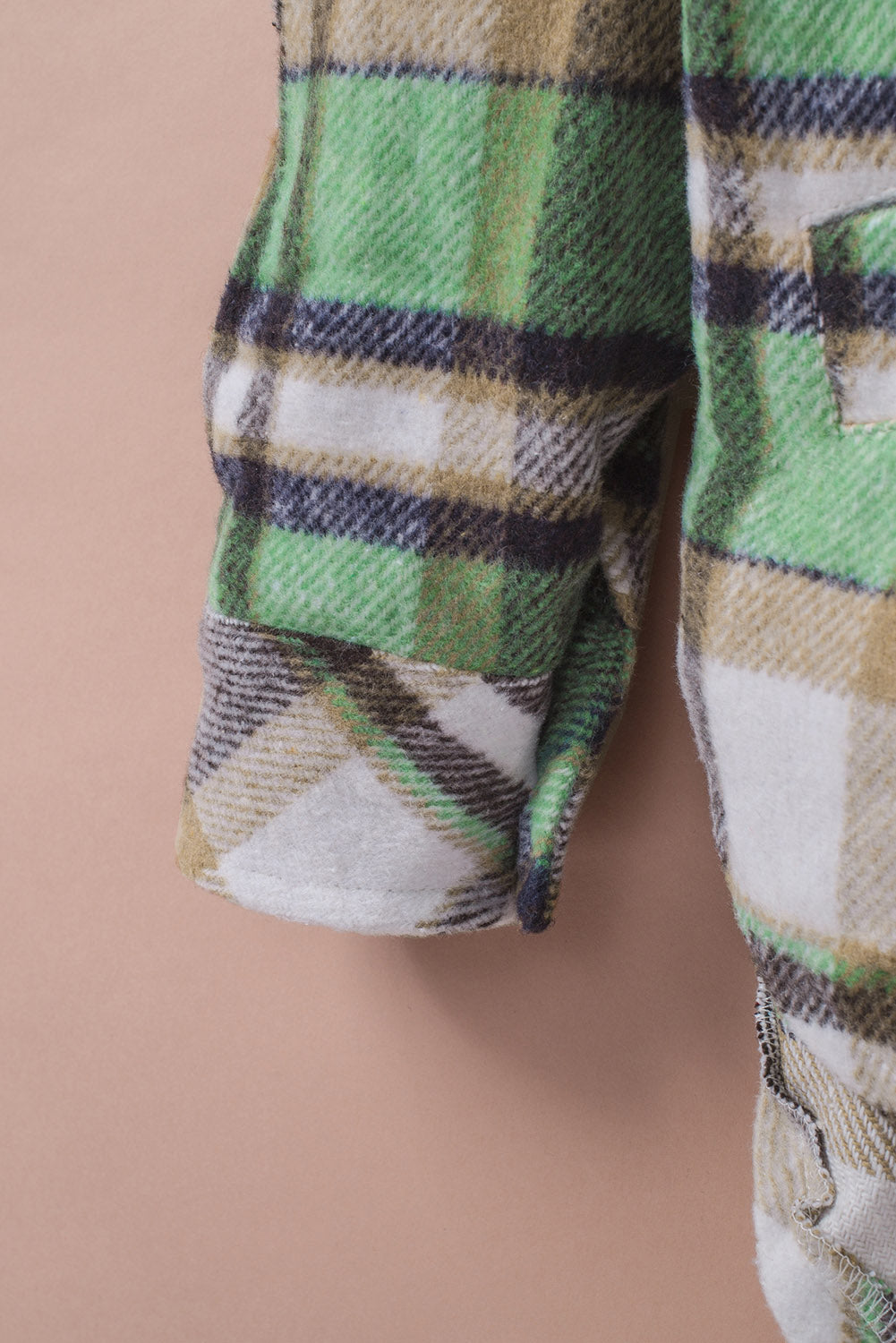 Green Plaid Casual Button Up Fall Shacket