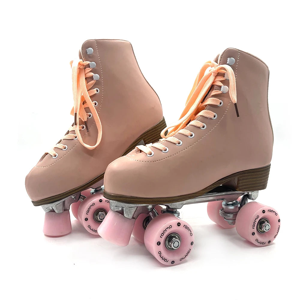 Indoor/Outdoor Figure Quad Roller Skates - Solid Wheels