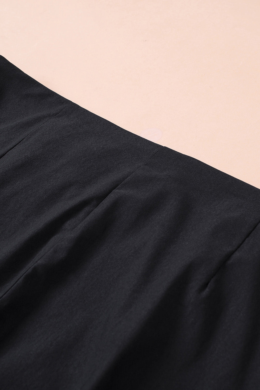 Black Casual Buttons Slit Skinny Pants