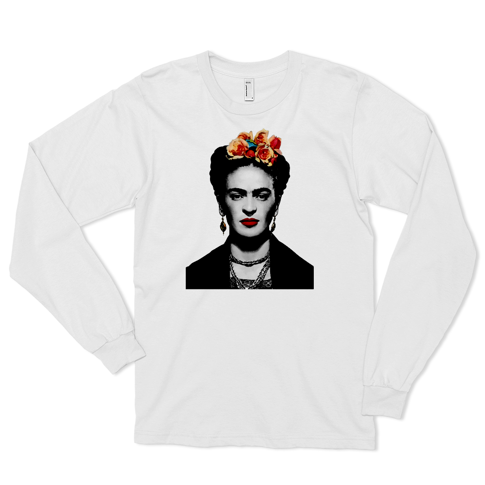 Frida Kahlo With Flowers Poster Artwork Long Sleeve Shirt
