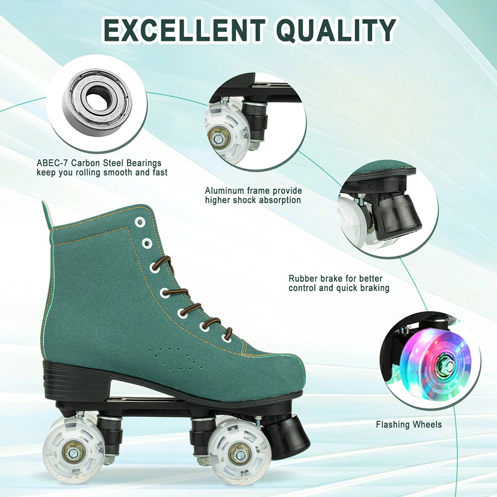 Indoor/Outdoor Green Quad Skates