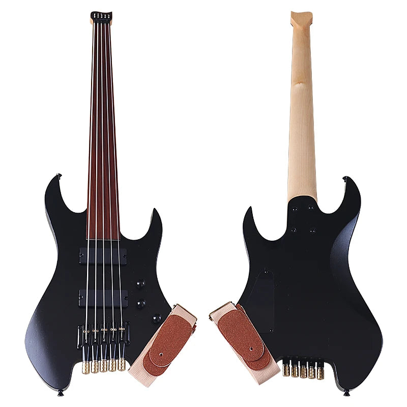41 Inch Fretless Ashwood Body 5 Strings Headless Electric Bass Guitar