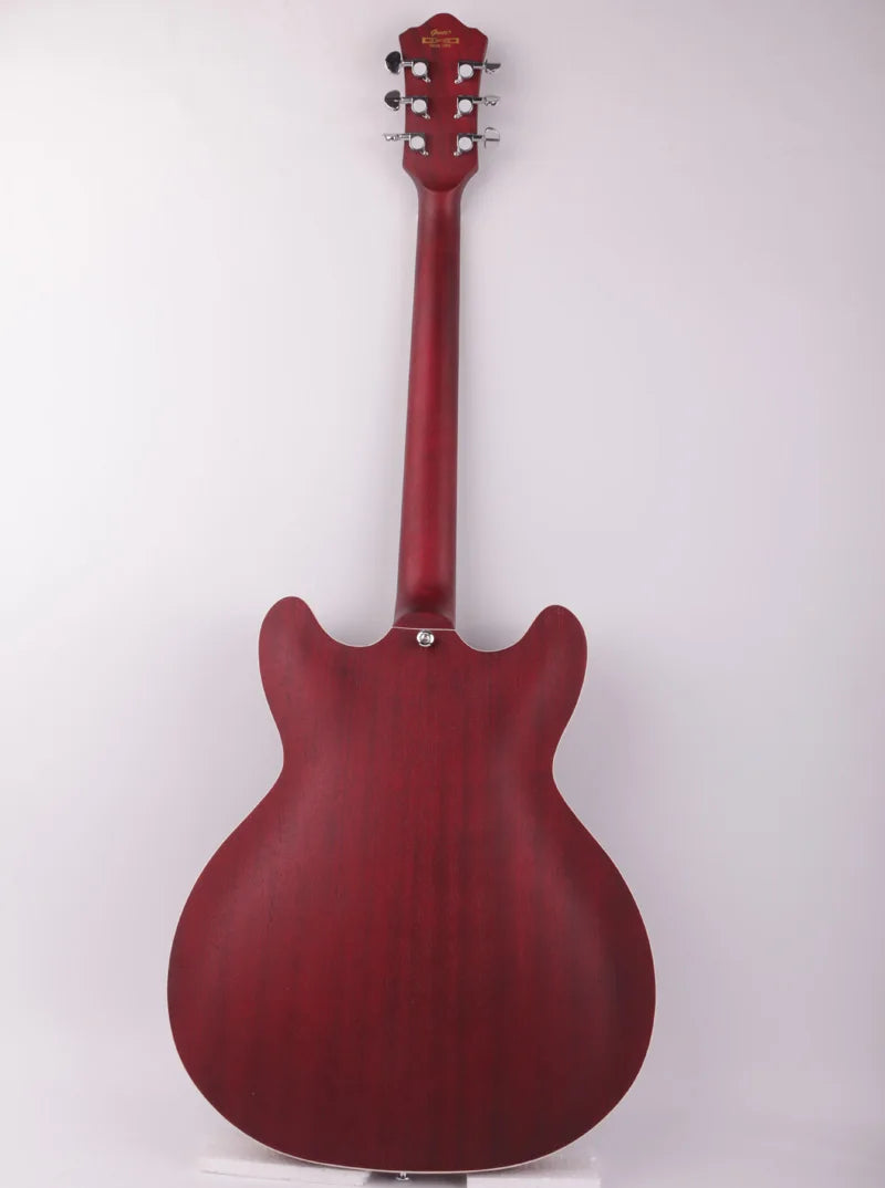 Grote F Hole Semi Hollow Body Electric Guitar (Double P90 pickups) - Red