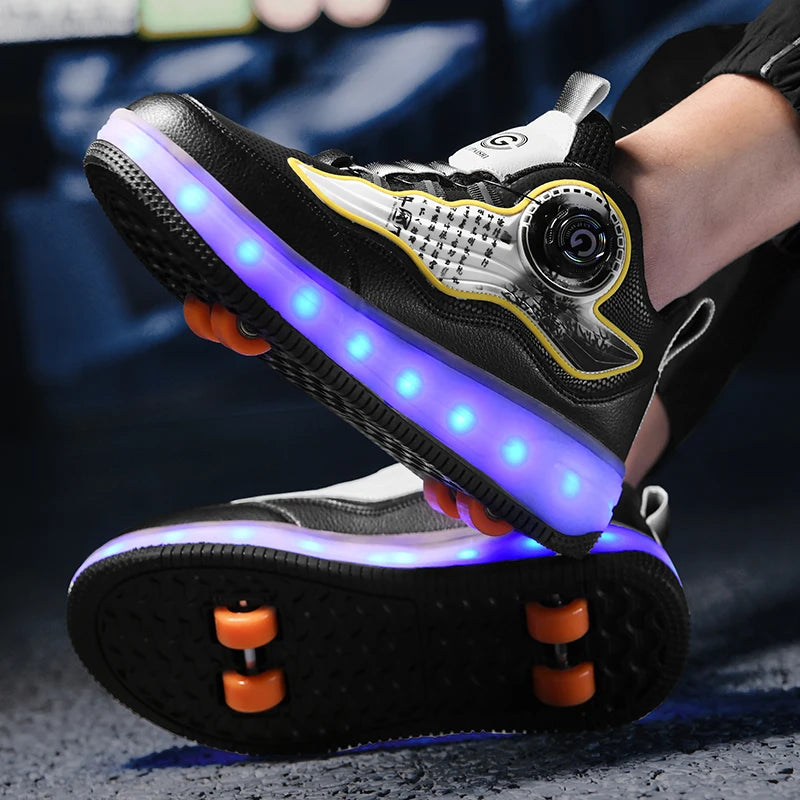 Children's Fashionable Roller Skates Detachable 4-Wheel Dual-Purpose Skate Shoes (Heelys)