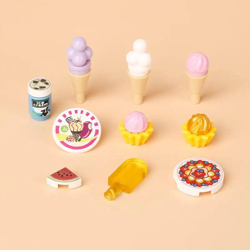 Miniature recreational block toy pieces