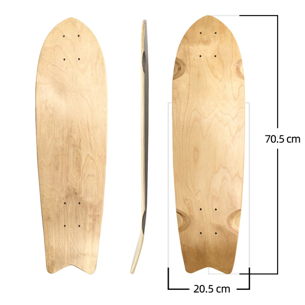 DIY Blank Skateboard Longboard - 28/30/31/33/36" Smooth Maple Deck
