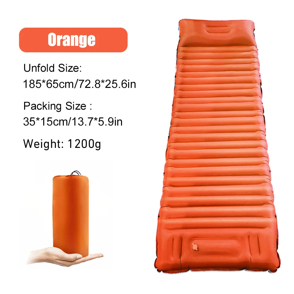 Ultralight Thicken Outdoor Inflatable Mattress with Built-in Pump