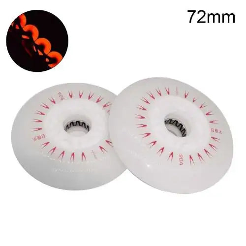 Outdoor LED In-line Speed Skate Skating Light Flashing Roller Wheels (80/76/72mm) - 2Pcs