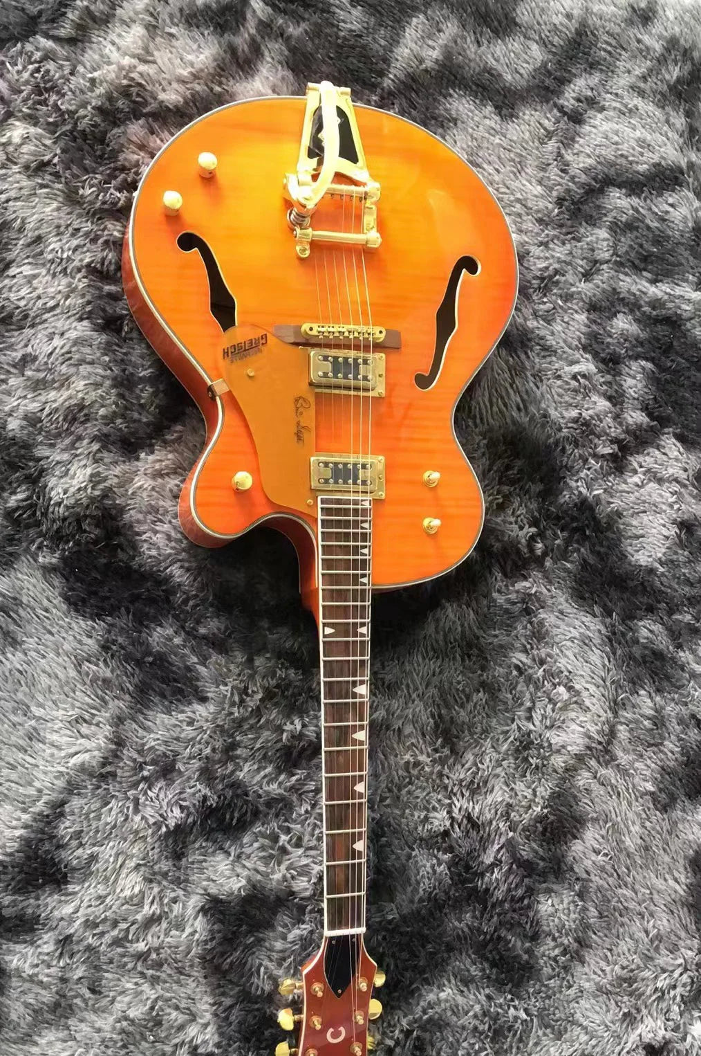 Jazz Semi Hollow Body Electric Guitar - Orange