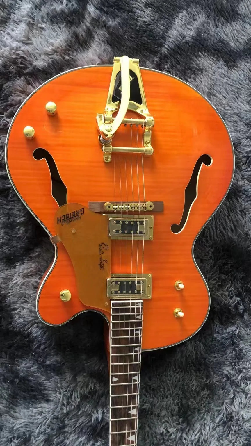 Jazz Semi Hollow Body Electric Guitar - Orange