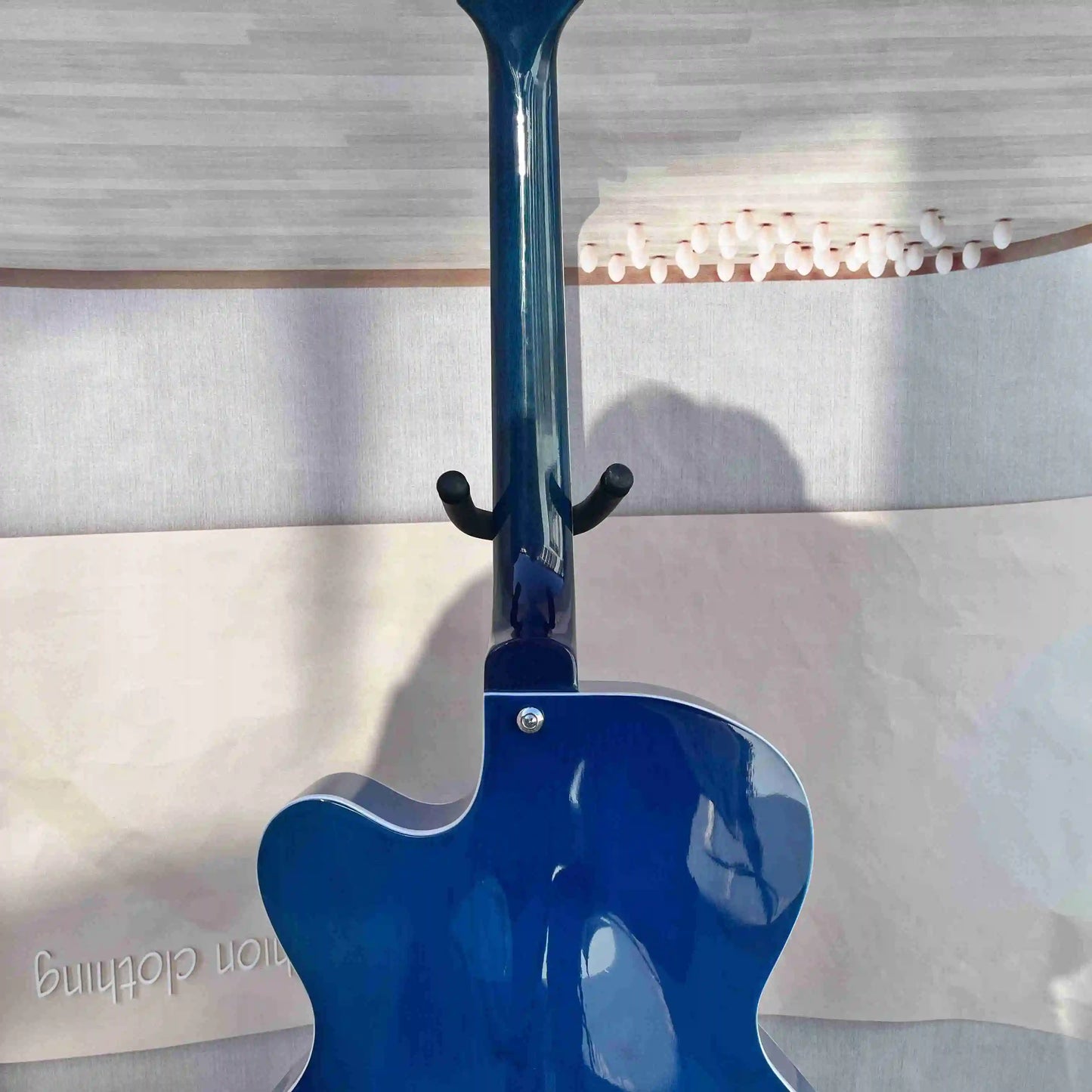 Blue Semi-Hollow 6-String Tremolo, 22 Rosewood frets, Electric JAZZ guitar