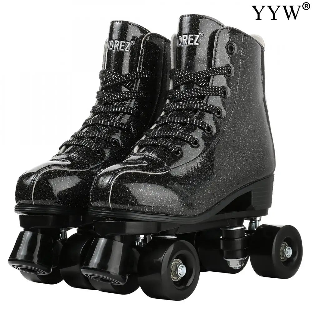 Retro Shiny Dance Quad Roller Skates