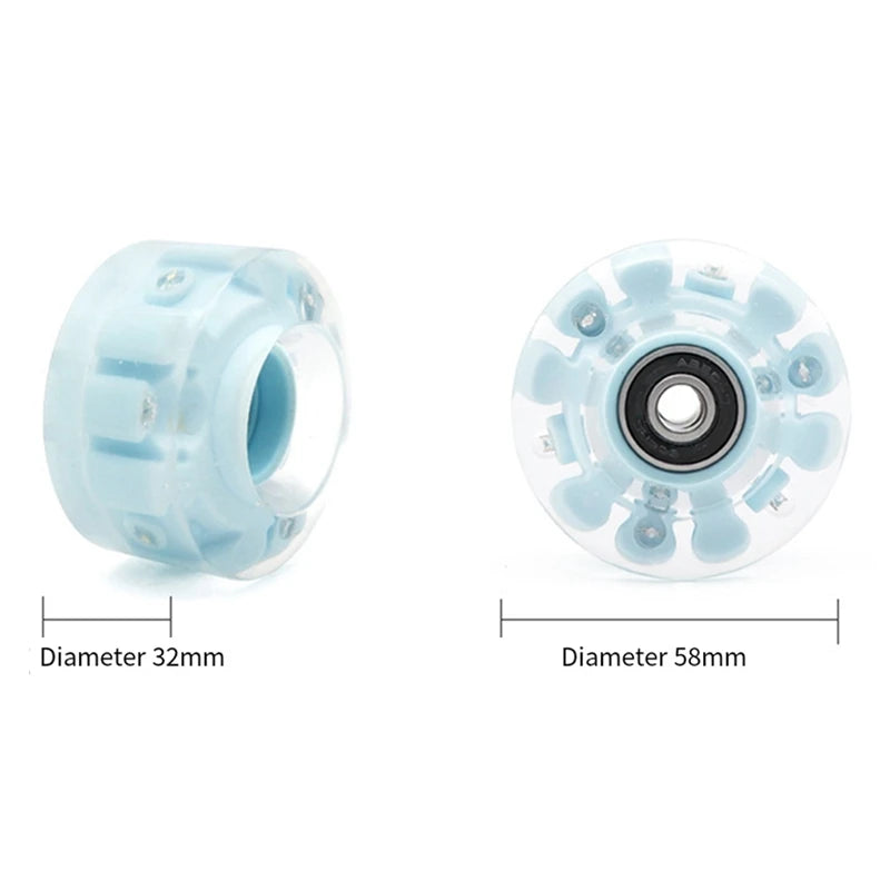 Outdoor Luminous Quad Roller Skates/Skateboard Wheels - 4 Wheels 58Mm X 32Mm
