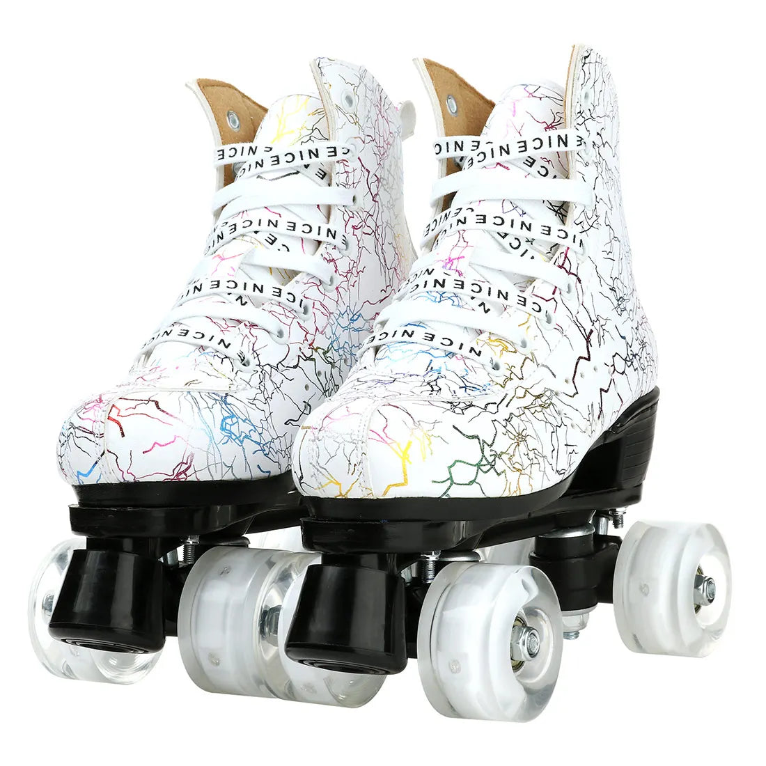 Wavy PU Quads Roller Skate Shoes
