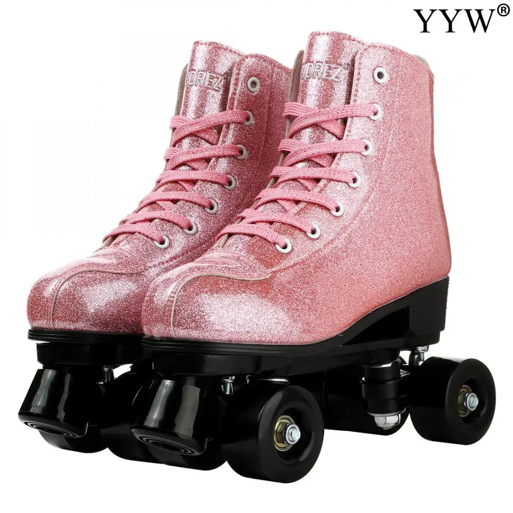 Retro Shiny Dance Quad Roller Skates