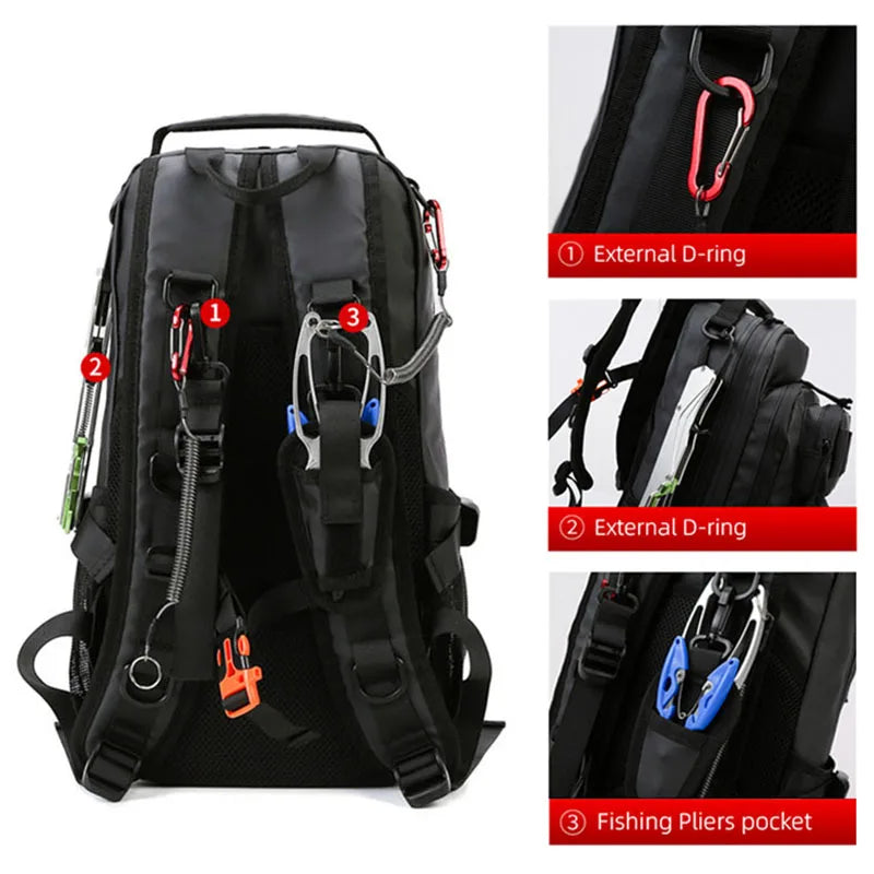Multi-functional Outdoor Waterproof Fishing Lure Backpack