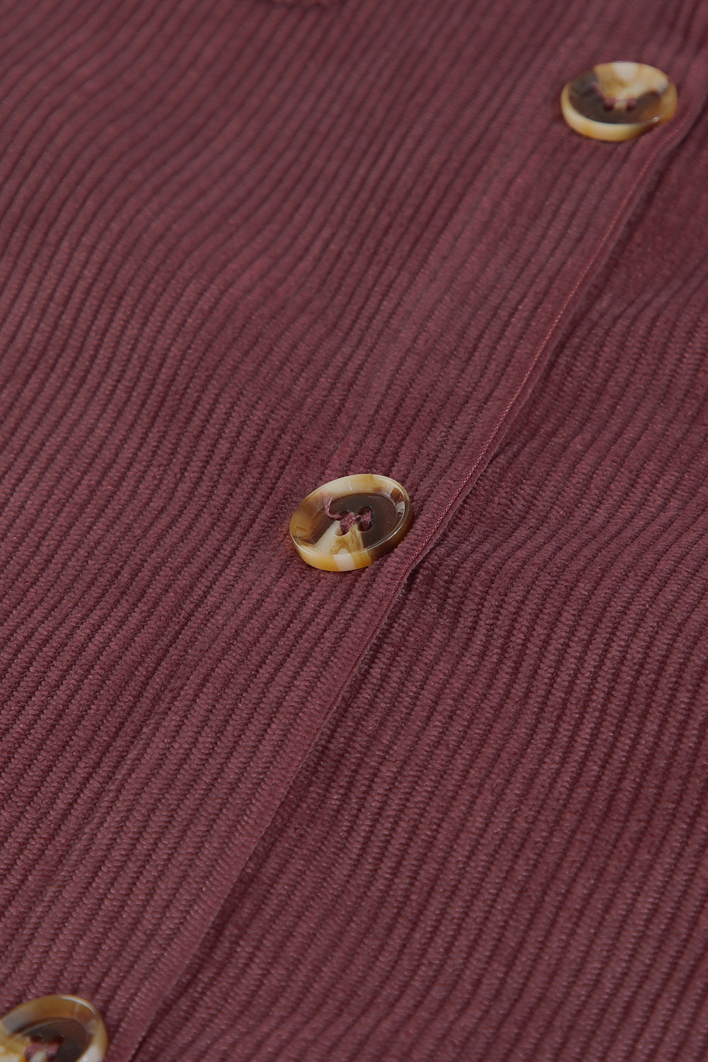 Pocketed Button Ribbed Textured Shacket