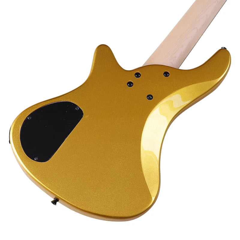 Champagne Gold 43 Inch Electric Bass Guitar (5 String & 4 String available) with Solid Okoume Wood High Gloss