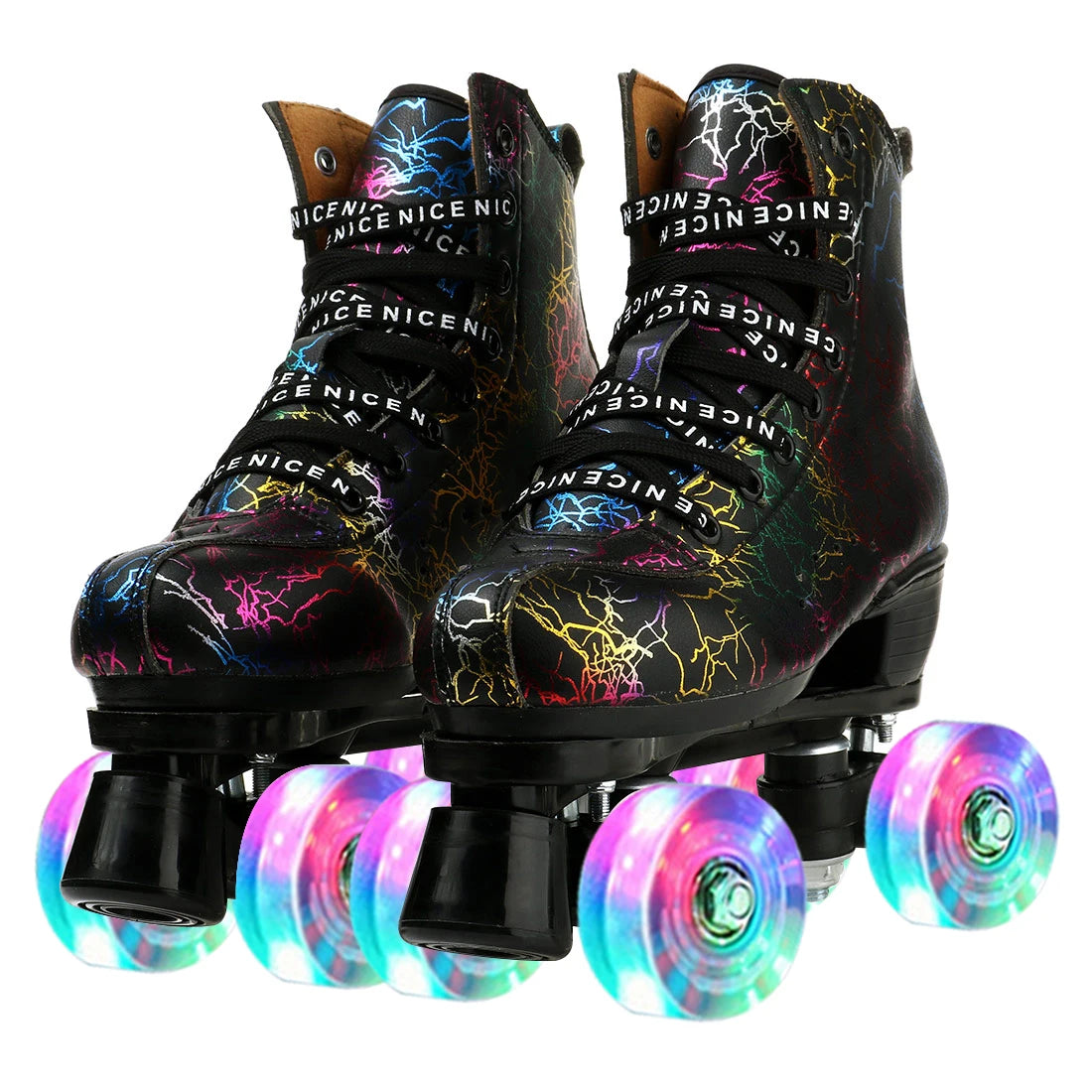 Wavy PU Quads Roller Skate Shoes