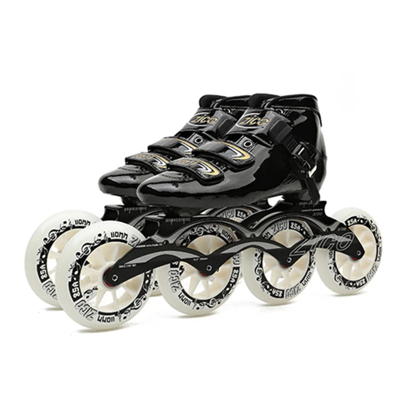 Advanced Carbon Fiber Inline Speed Skates - 7075 Alloy CNC Frame | 85A Durable PU 110mm 100mm 90mm Roller Wheels