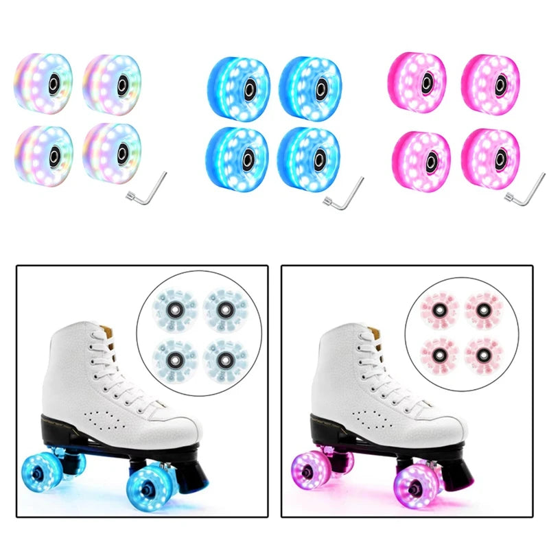 Outdoor Luminous Quad Roller Skates/Skateboard Wheels - 4 Wheels 58Mm X 32Mm